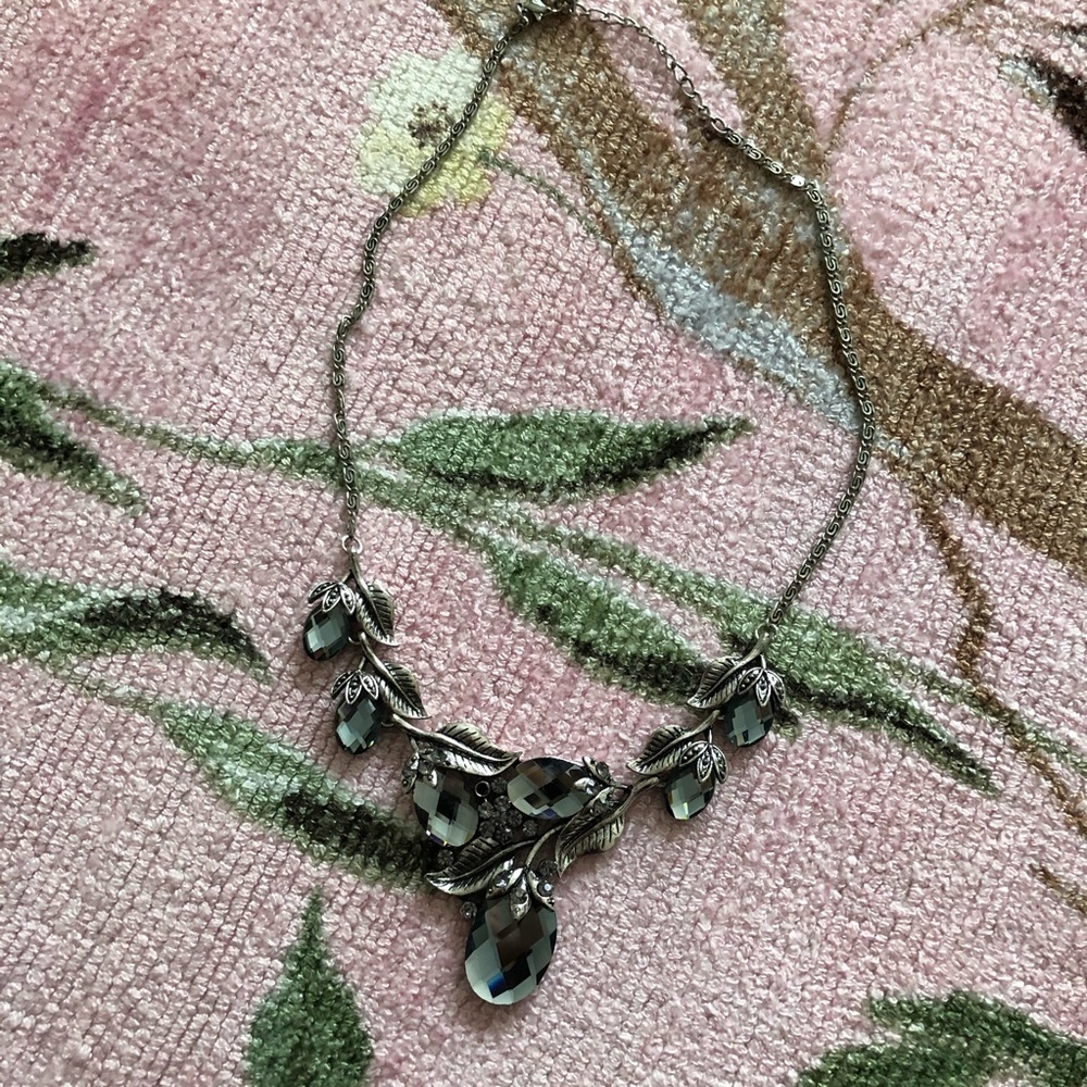 Silver necklace w/ Swarovski crystals